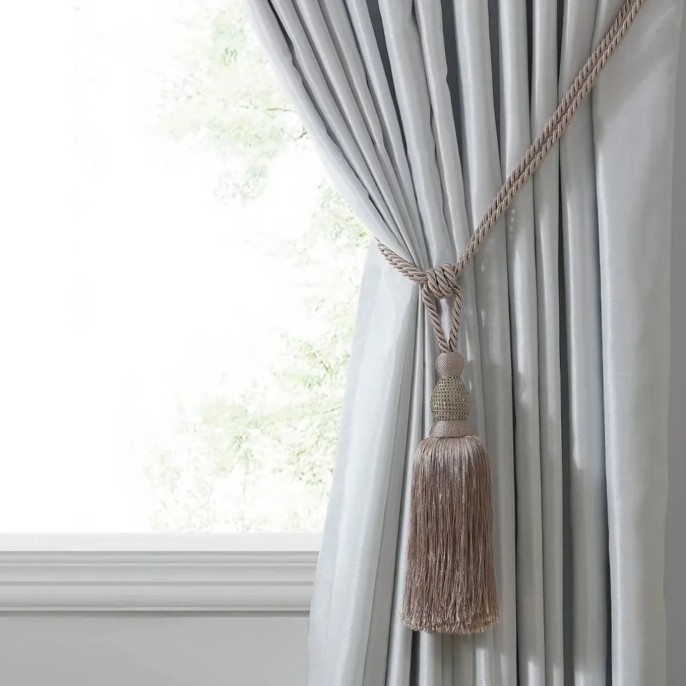 Threadmade Julia Rhinestone Tassel Curtain Tieback, Mauve - One Size