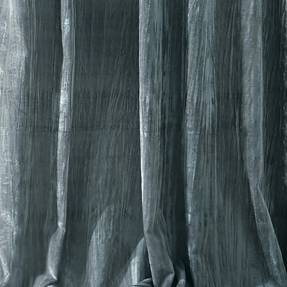 Threadmade Korena Tie-Top Crushed Velvet Window Curtain, Taupe - 52"W x 84"L
