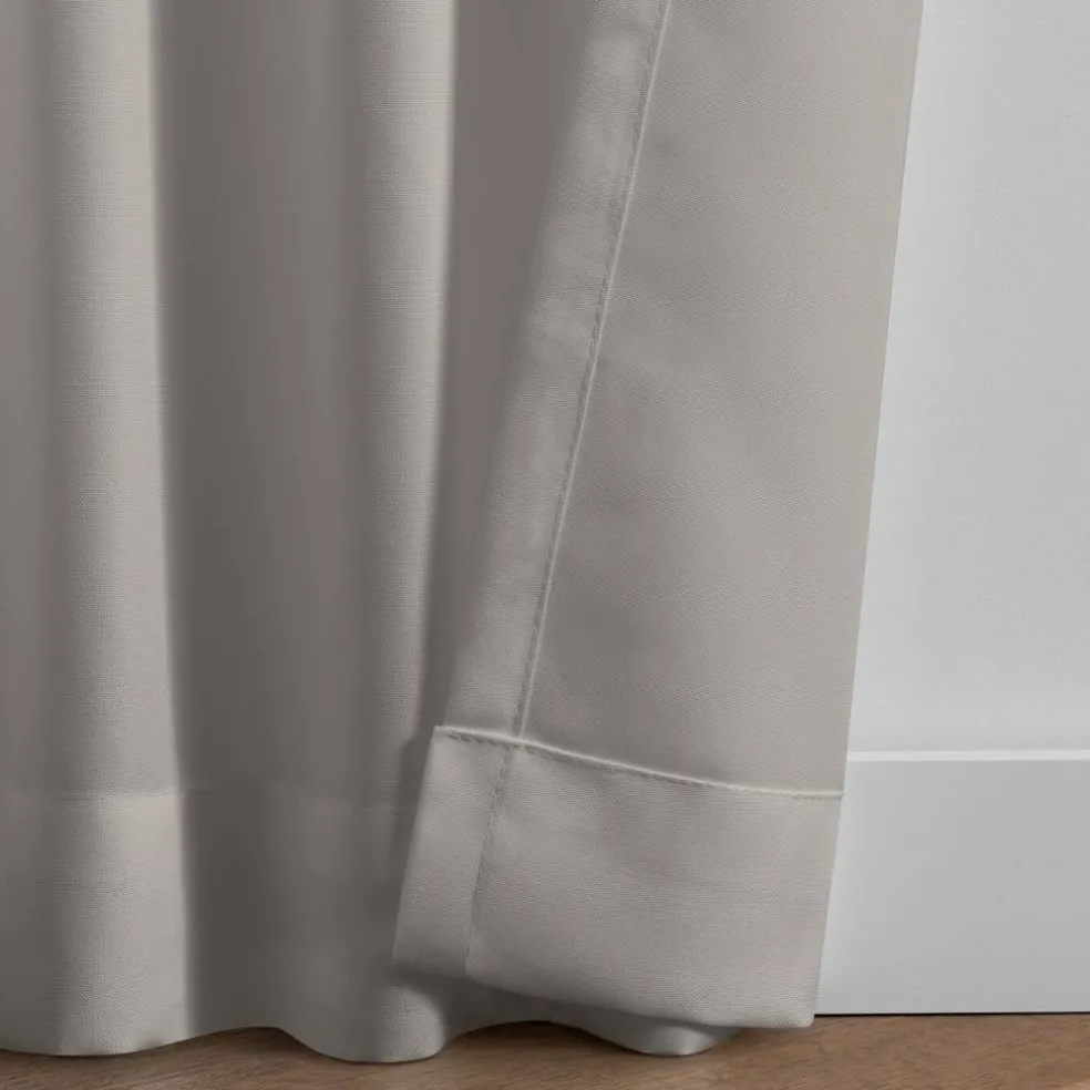 Threadmade Matine Solid Tab Top Indoor/Outdoor Window Curtain, Gray - 52"W x 84"L