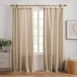Threadmade Matine Solid Tab Top Indoor/Outdoor Window Curtain, Gray - 52