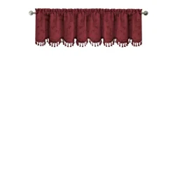 Threadmade Mia Beaded Scallop Valance, Blue - 52"W x 19"L
