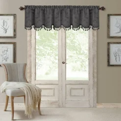 Threadmade Mia Beaded Scallop Valance, Blue - 52