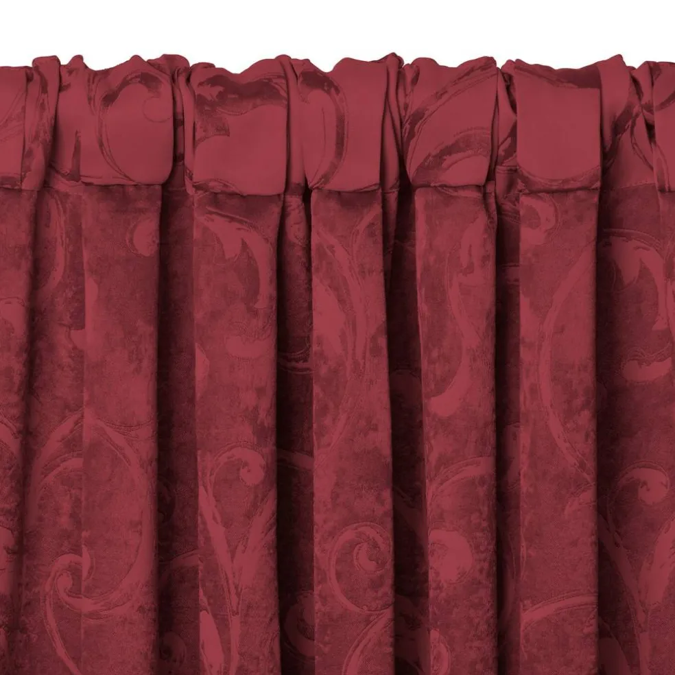 Threadmade Mia Jacquard Scroll Blackout Window Curtain, Gray - 52"W x 84"L