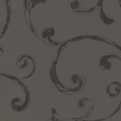 Threadmade Mia Jacquard Scroll Blackout Window Curtain, Gray - 52