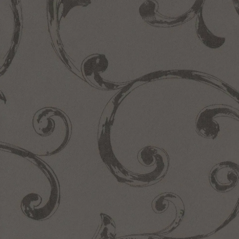 Threadmade Mia Jacquard Scroll Blackout Window Curtain, Gray - 52"W x 84"L