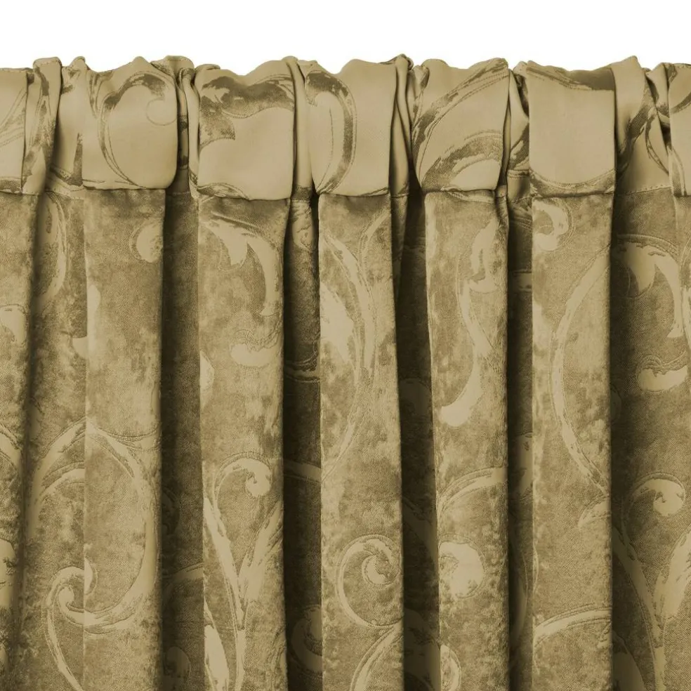 Threadmade Mia Jacquard Scroll Blackout Window Curtain, Gray - 52"W x 84"L