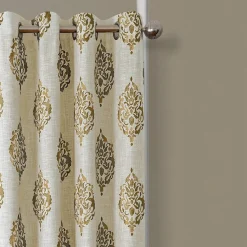 Threadmade Navara Medallion Room Darkening Window Curtain, Cinnamon - 52