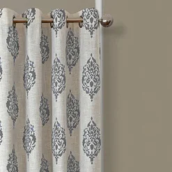 Threadmade Navara Medallion Room Darkening Window Curtain, Cinnamon - 52