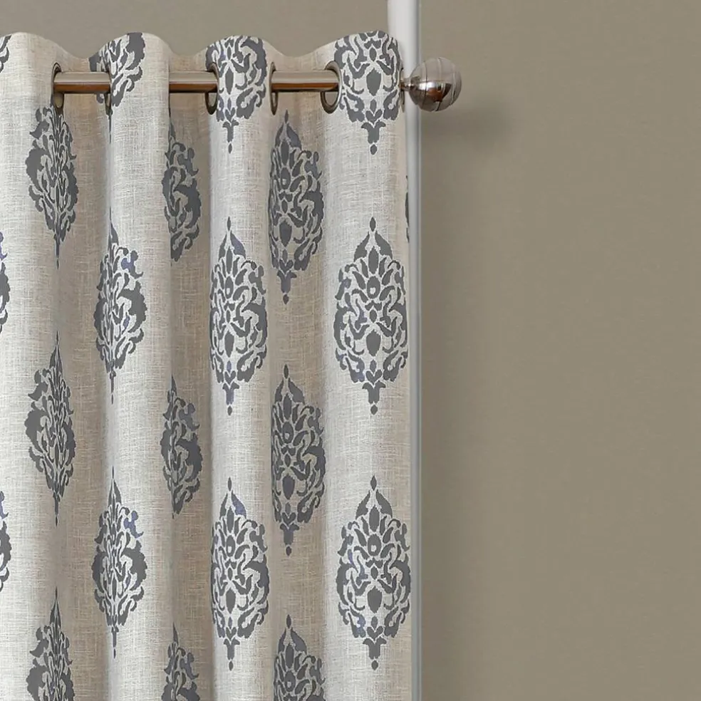 Threadmade Navara Medallion Room Darkening Window Curtain, Cinnamon - 52"W x 84"L