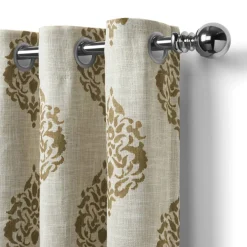Threadmade Navara Medallion Room Darkening Window Curtain, Cinnamon - 52