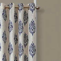 Threadmade Navara Medallion Room Darkening Window Curtain, Cinnamon - 52