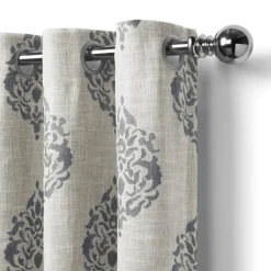 Threadmade Navara Medallion Room Darkening Window Curtain, Cinnamon - 52