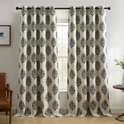 Threadmade Navara Medallion Room Darkening Window Curtain, Cinnamon - 52