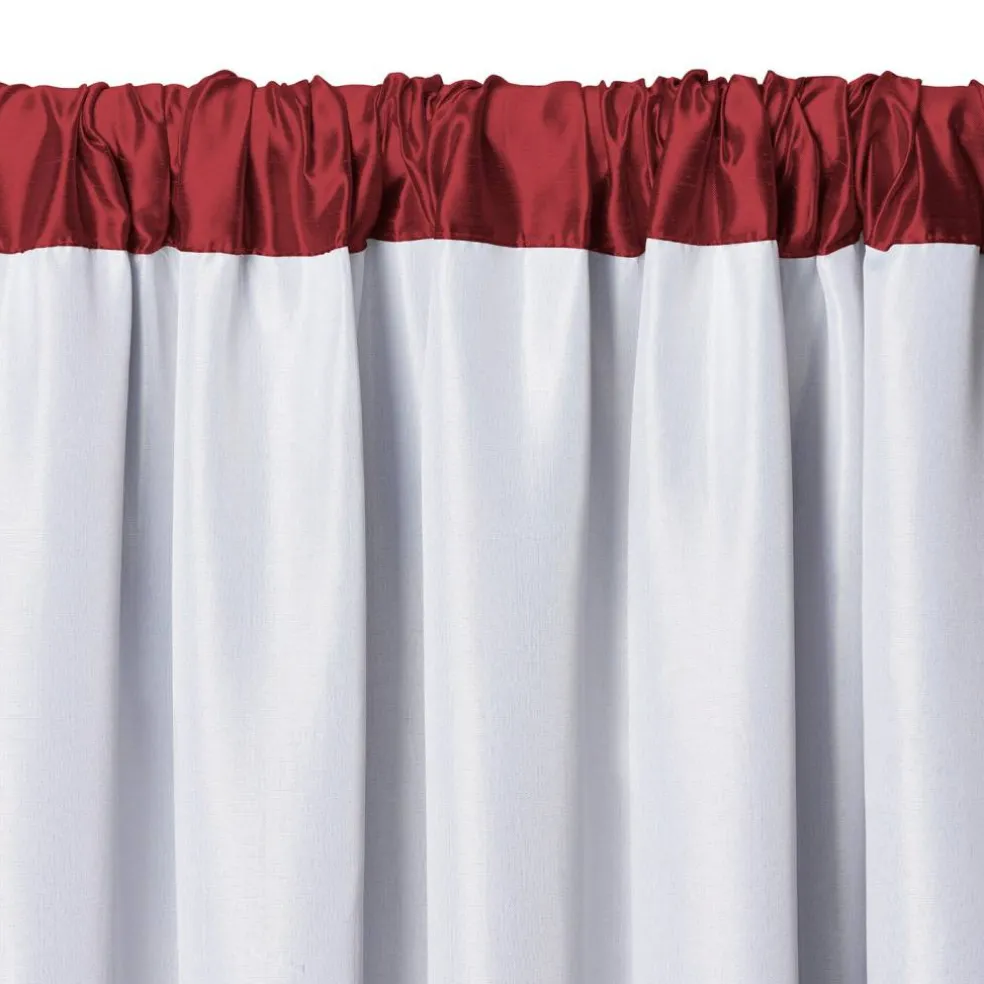 Threadmade Versailles Faux Silk Blackout Window Curtain, Ivory - 52"W x 95"L