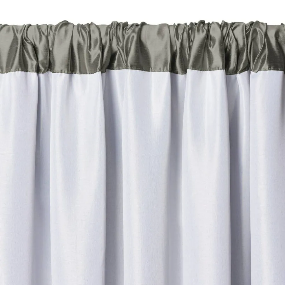 Threadmade Versailles Faux Silk Blackout Window Curtain, Ivory - 52"W x 95"L
