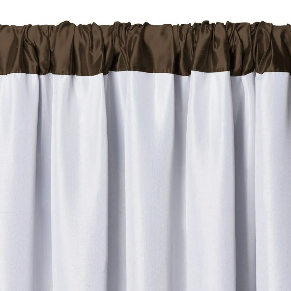 Threadmade Versailles Faux Silk Blackout Window Curtain, Ivory - 52"W x 95"L