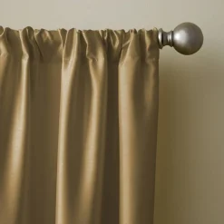 Threadmade Versailles Faux Silk Blackout Window Curtain, Ivory - 52