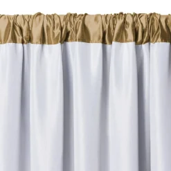 Threadmade Versailles Faux Silk Blackout Window Curtain, Ivory - 52