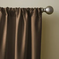 Threadmade Versailles Faux Silk Blackout Window Curtain, Ivory - 52