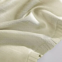 Threadmade Versailles Faux Silk Blackout Window Curtain, Ivory - 52