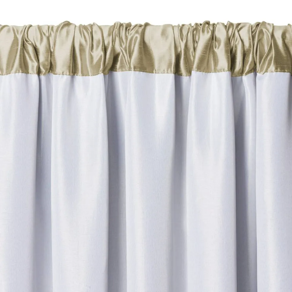 Threadmade Versailles Faux Silk Blackout Window Curtain, Ivory - 52"W x 95"L