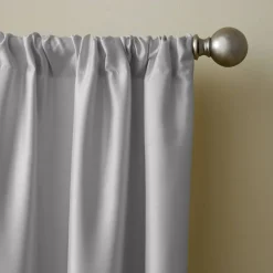 Threadmade Versailles Faux Silk Blackout Window Curtain, Ivory - 52