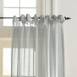 Threadmade Vienna Tie-Top Sheer Window Curtain, Off-White - 52