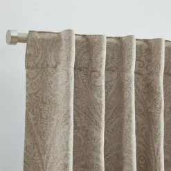 Threadmade Vittoria Paisley Printed Blackout Curtain Panel, Blue - 52