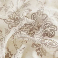 Threadmade Westport Floral Tie-Top Sheer Window Curtain, Gray - 52