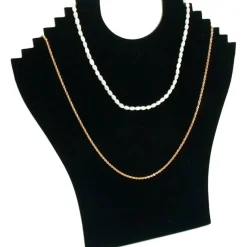 6 6 Tier Black Flocked Cardboard Necklace Chain Display Bust Easels