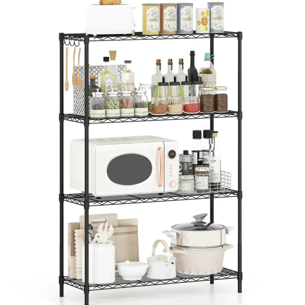 4-Tier Heavy Duty Metal Shelving Rack 1000 lbs Adjustable Storage Organizer