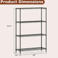 4-Tier Heavy Duty Metal Shelving Rack 1000 lbs Adjustable Storage Organizer