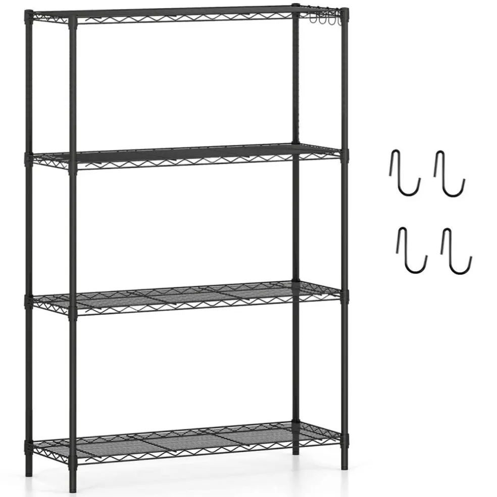 4-Tier Heavy Duty Metal Shelving Rack 1000 lbs Adjustable Storage Organizer