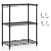 3-Tier Heavy Duty Metal Shelving Rack Wire Storage Organizer Black