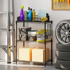 3-Tier Heavy Duty Metal Shelving Rack Wire Storage Organizer Black