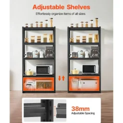 5-Tier Metal Storage Shelves 2000 lbs Garage Utility Rack Adjustable Kitchen Warehouse
