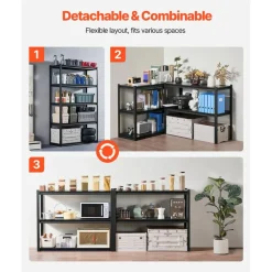 5-Tier Metal Storage Shelves 2000 lbs Garage Utility Rack Adjustable Kitchen Warehouse