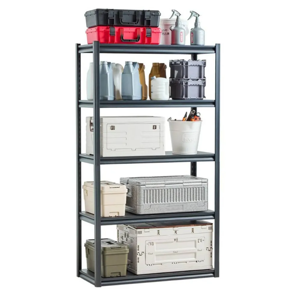5-Tier Metal Storage Shelves 2000 lbs Garage Utility Rack Adjustable Kitchen Warehouse