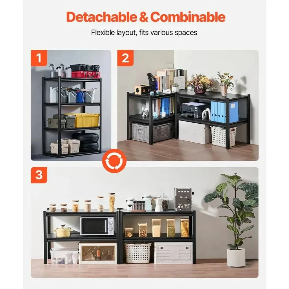 5-Tier Metal Storage Shelves 2000 lbs Garage Utility Rack Adjustable Kitchen Warehouse