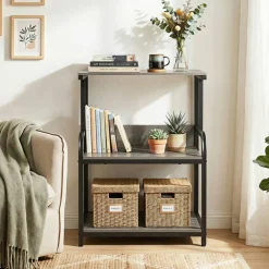 3-Tier Rolling Printer Stand with Adjustable Shelf, 21.5