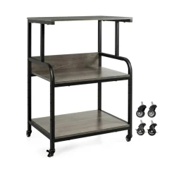 3-Tier Rolling Printer Stand with Adjustable Shelf, 21.5