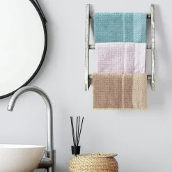 3-Tier Rustic Wood Farmhouse Wall Hanging Ladder Towel Rack