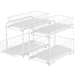2-Tier Stackable Sliding Basket Cabinet Organizers, 2ct.
