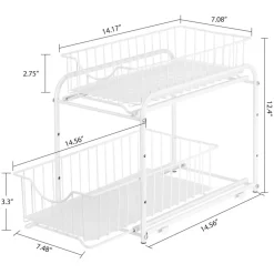 2-Tier Stackable Sliding Basket Cabinet Organizers, 2ct.