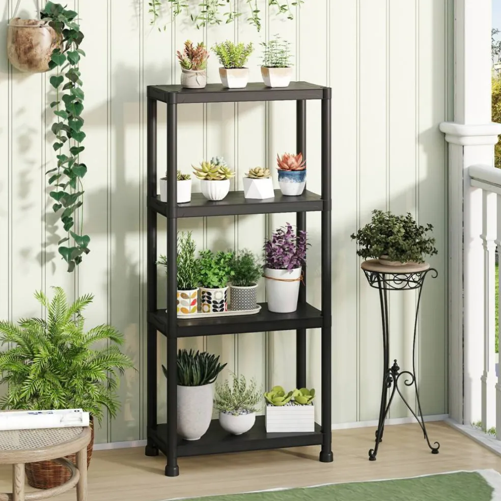 3 Tier Storage Shelving Unit Heavy Duty PP Utility Shelf Organizer for Garage Pantry Kitchen Laundry, 300 lbs Capacity