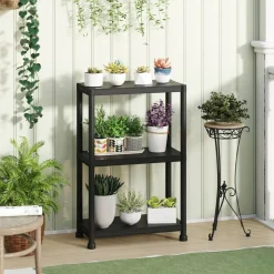 3 Tier Storage Shelving Unit Heavy Duty PP Utility Shelf Organizer for Garage Pantry Kitchen Laundry, 300 lbs Capacity