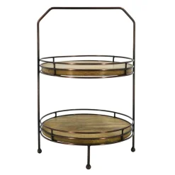 16.5" 2-Tier Wood & Metal Tray by Ashland®