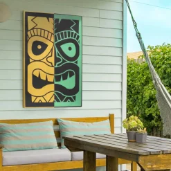 Tiki Mask Outdoor Canvas Art Print - 24
