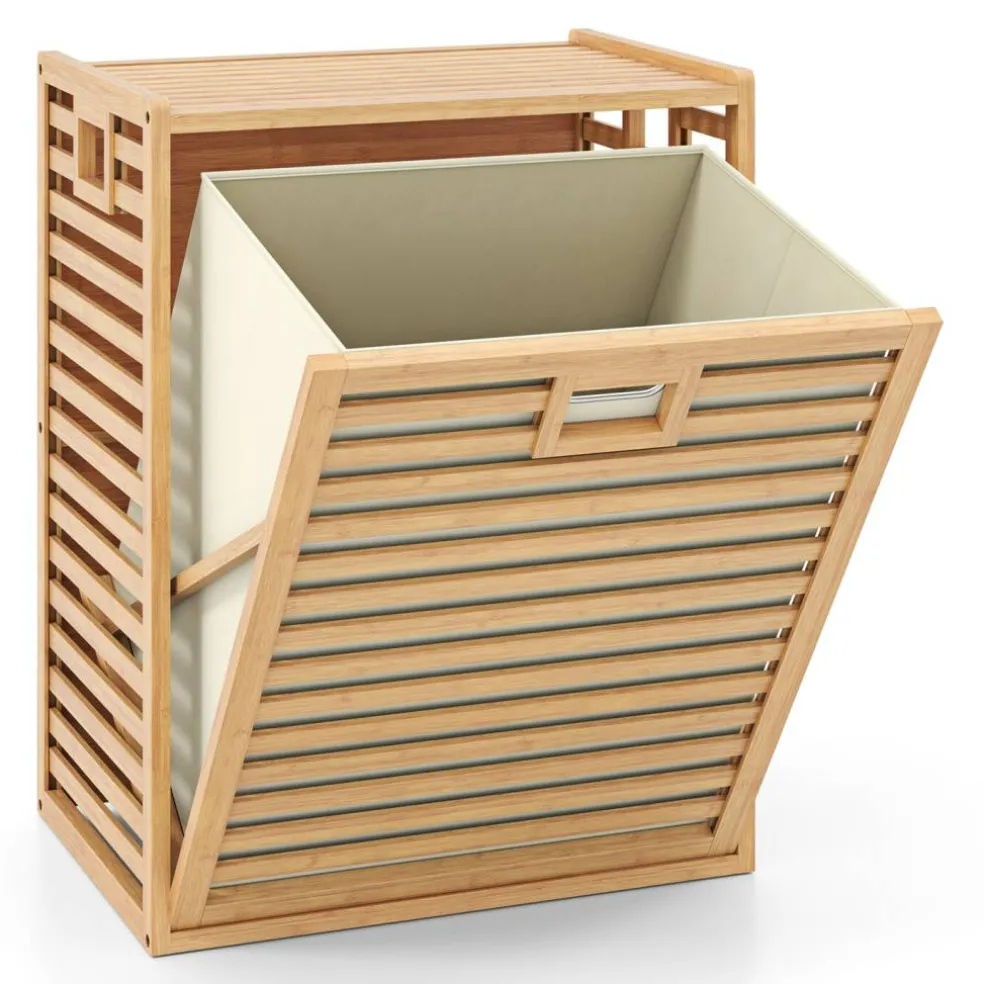 Tilt-out Laundry Hamper 18 Gal with Removable Bin and Side Handles