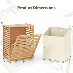 Tilt-out Laundry Hamper 18 Gal with Removable Bin and Side Handles